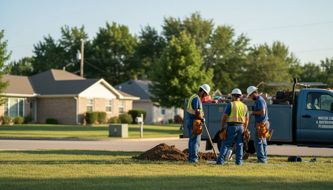 Residential water line and bathroom plumbing service in Mountain View, AR